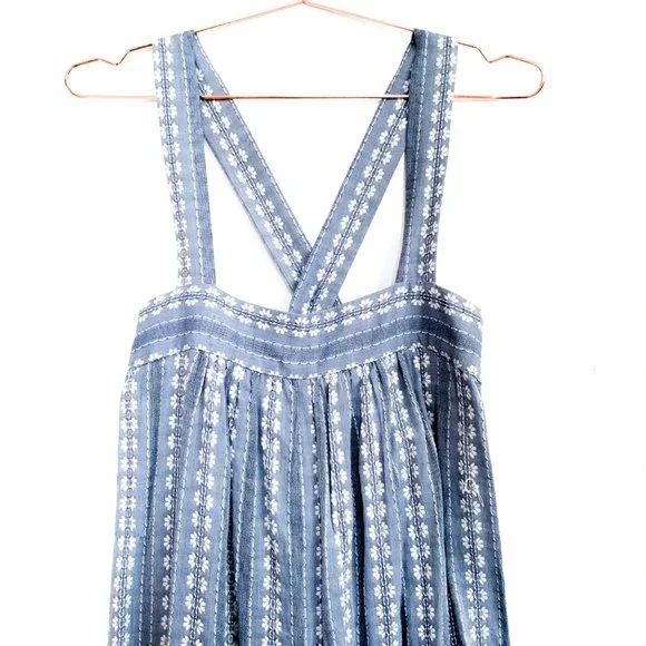 NWOT anthropologie dobby striped jumpsuit blue M - Picture 7 of 10